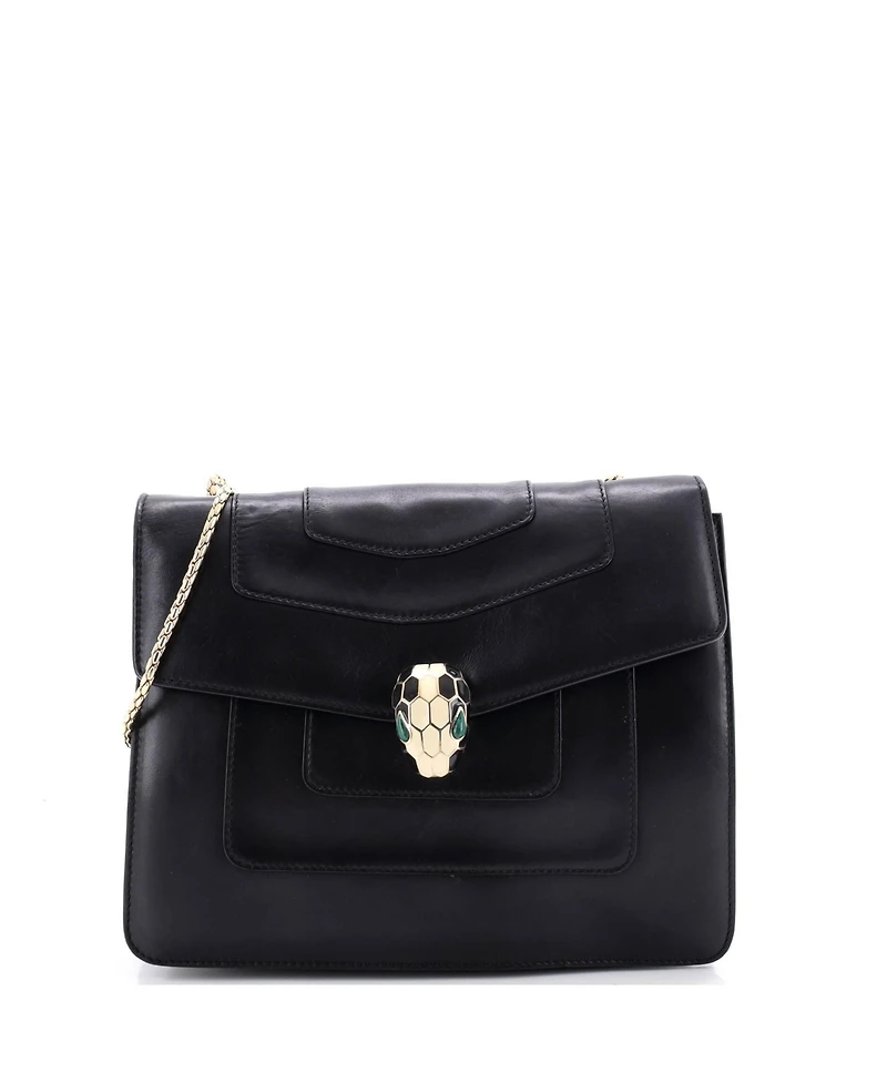 Pre-Owned Bvlgari Medium Serpenti Forever Square Shoulder Bag Leather