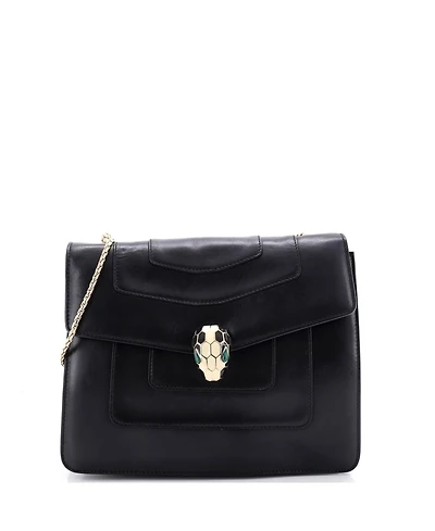Pre-Owned Bvlgari Medium Serpenti Forever Square Shoulder Bag Leather