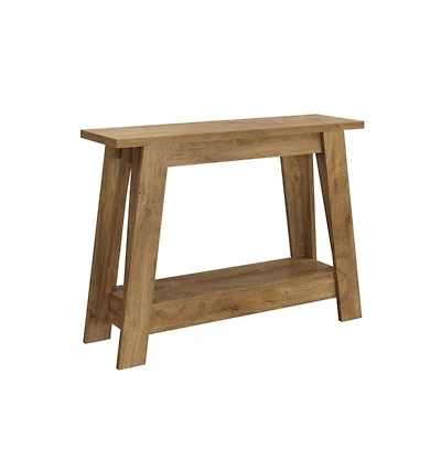 Slickblue 2-Tier Farmhouse Console Table with Storage Shelves