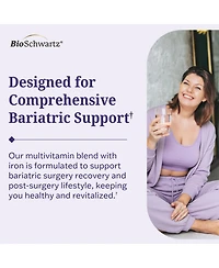 BioSchwartz Bariatric Multivitamin with Iron Chewable Tablets, 60 Count, 30-Day Supply, Daily Multivitamin for Gastric Bypass Support