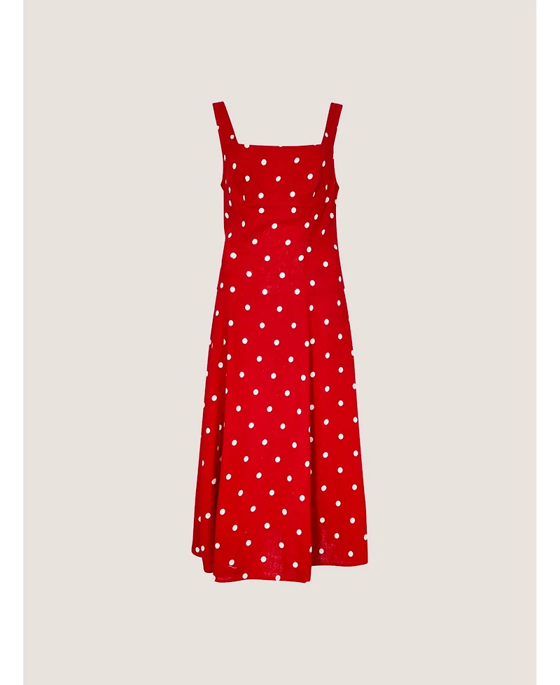 Apricot Women's Square Neck Midi Dress