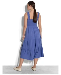 Apricot Women's Slub Smock Tiered Midi Dress