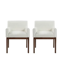 Boyel Living 2-Piece Modern Upholstered Dining Chairs with Arms, Fabric and Rubberwood Legs, Kitchen
