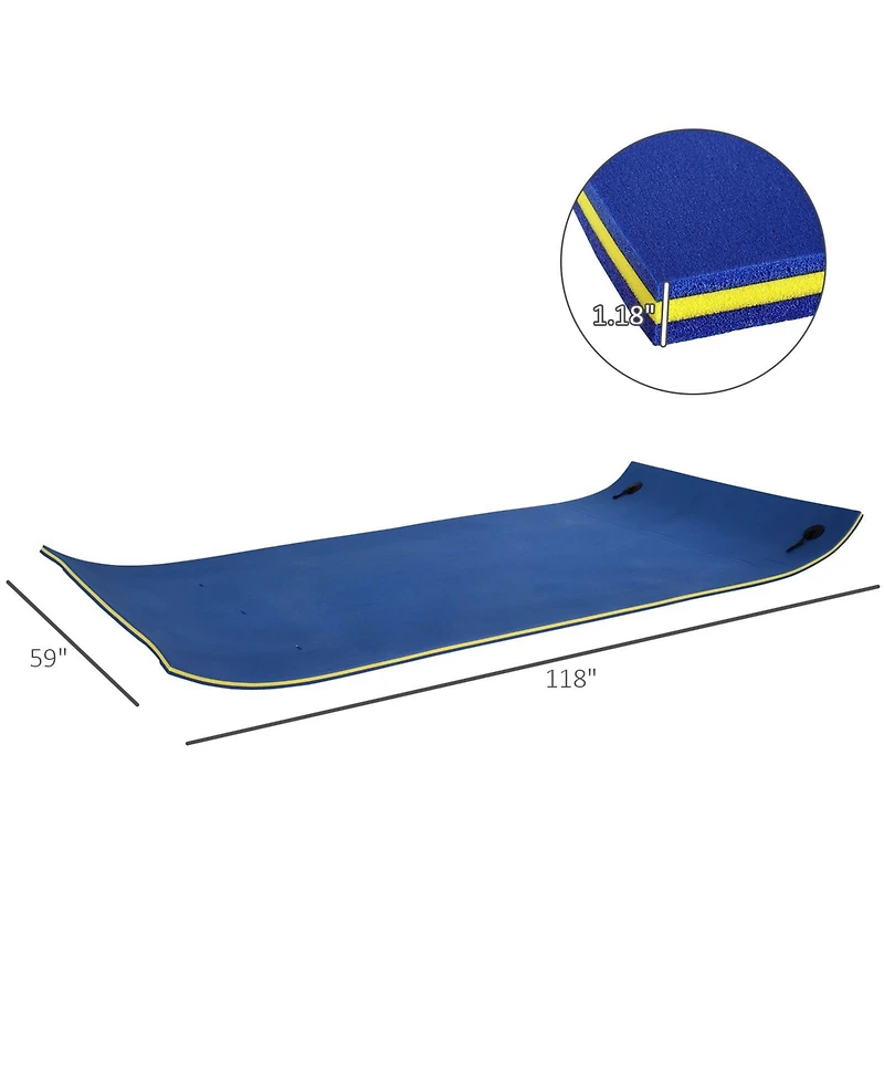 Hikeen Large Float Water Mat 10' x 5' 3-Layer Pool Foam Thick Durable for Swimming Lake Ocean Activities