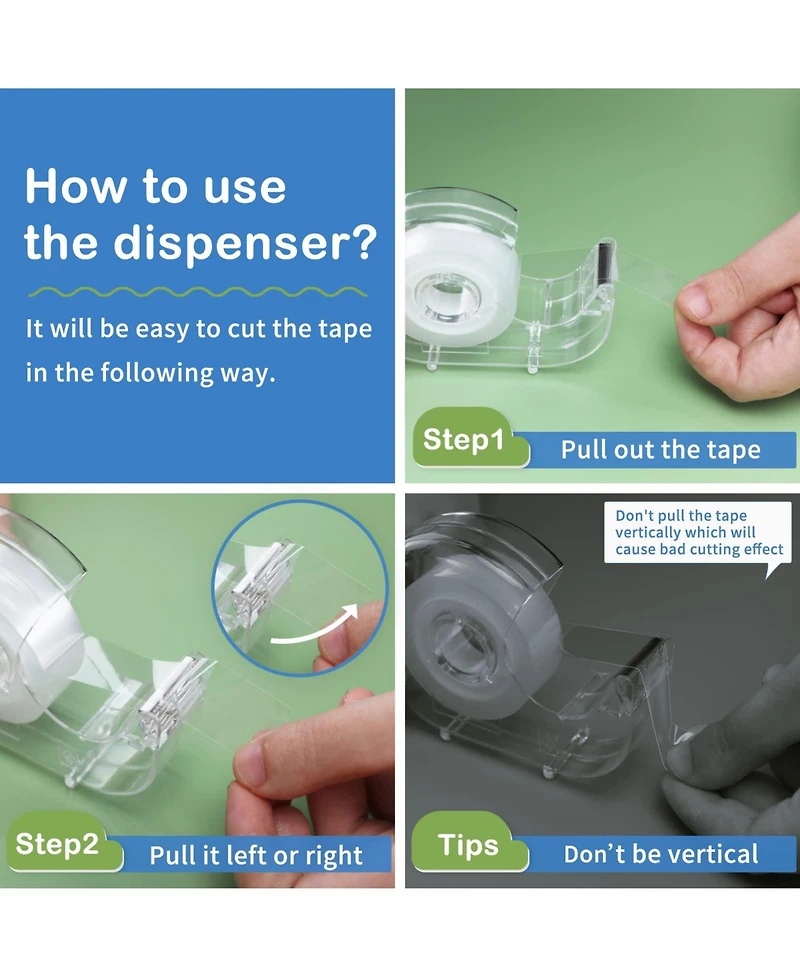 Danrong Pack Clear Tape With Refillable Dispensers Bulk For Office Home Craft Gift Wrapping