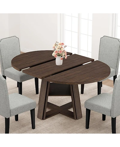 homfan 43.3"-59.06" Extendable Oval Dining Table for 4-8