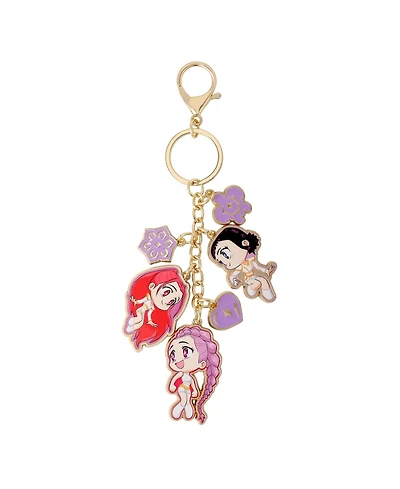 K-Pop Demon Hunters Bag Charm Keychain With Chibi Mira, Zoey, and Rumi Charm