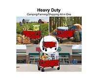 Mountaintop 680LBS Heavy Duty Folding Wagon Cart, All-Terrain Large Capacity, Camping Grocery Beach Sports Garden Home