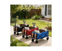 Mountaintop 680LBS Heavy Duty Folding Wagon Cart,All-Terrain Large Capacity,Camping Grocery Beach Sports Garden Home