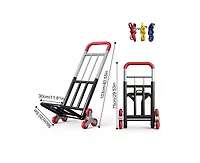 Mountaintop Heavy Duty Folding Stair Climbing Cart with Adjustable Handle, Portable Collapsible Utility Wagon for Shopping, Grocery, Moving and Travel
