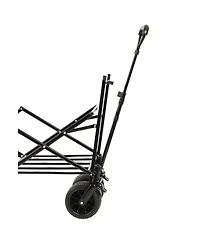 Mountaintop Collapsible Wagon with Canopy All-Terrain Wheels, Orange Mosquito Net Wagon Stroller for Camping, Shopping, Sports, Garden