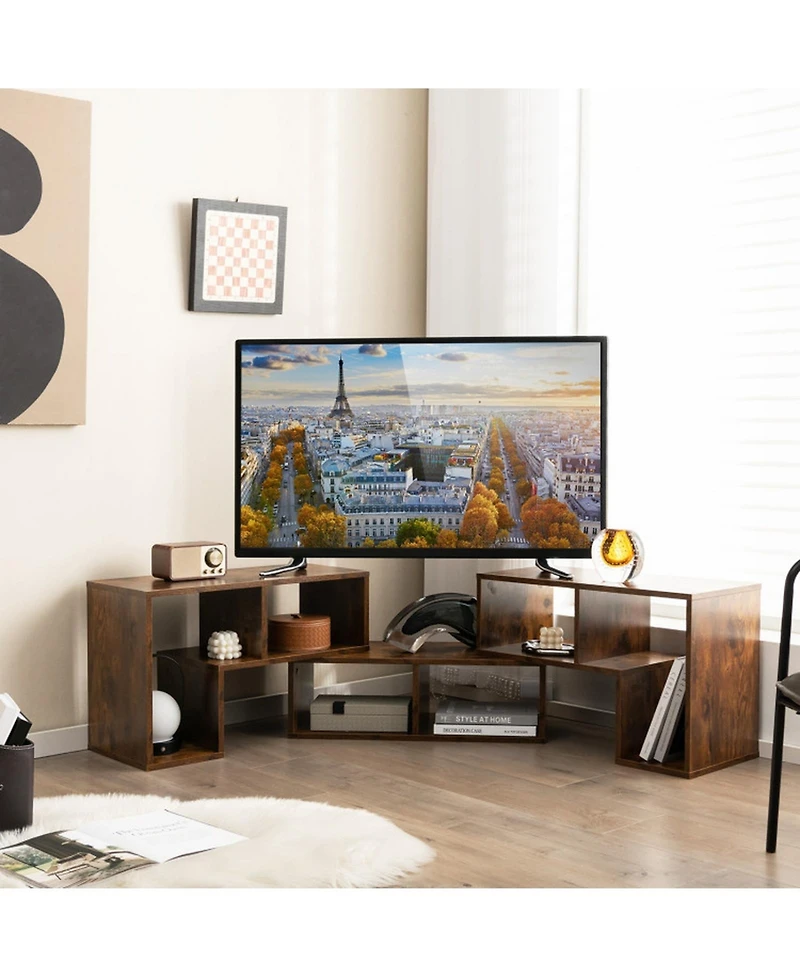 Gouun 3-Piece Modular Console Tv Stand with 6 Open Shelves for TVs