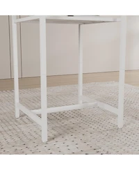 Flynama 3-Piece Foldable Bar Table Set with 2 Stools, Backrest and Partition for Small Kitchen and Apartment