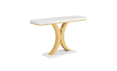 Slickblue 40" Narrow Console Table with Geometric Base