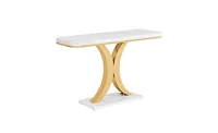 Slickblue 40" Narrow Console Table with Geometric Base