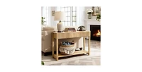 Slickblue Wooden Entryway Console Table with Drawers, Bottom Storage Shelf, Behind Couch Table for Home Decor