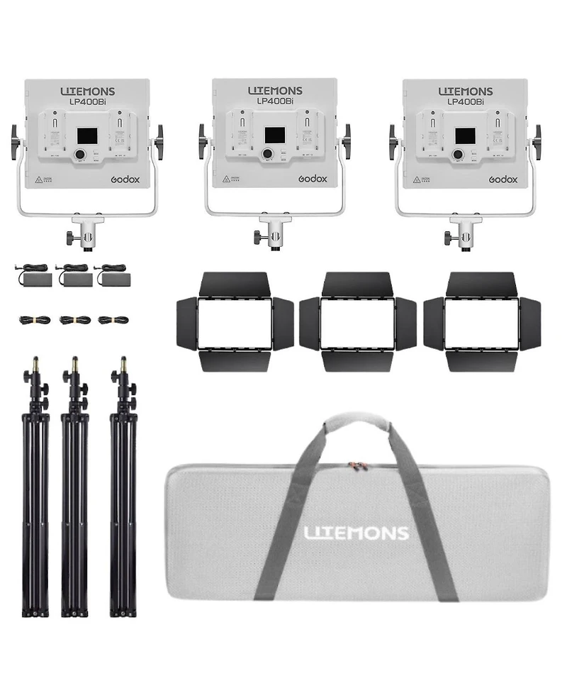 Godox Litemons LP400Bi 36W Bi-Color Led 3-Light Panel Kit