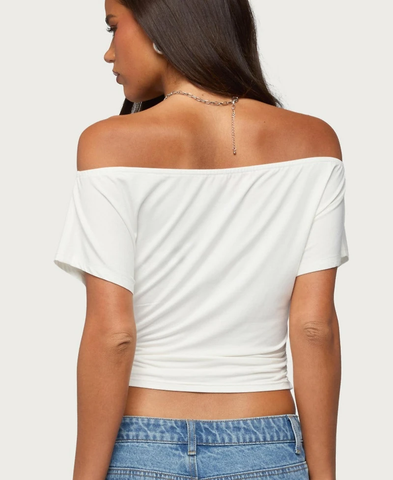 Edikted Women's Hecate Off-the-Shoulder Keyhole Top