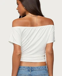Edikted Women's Hecate Off-the-Shoulder Keyhole Top