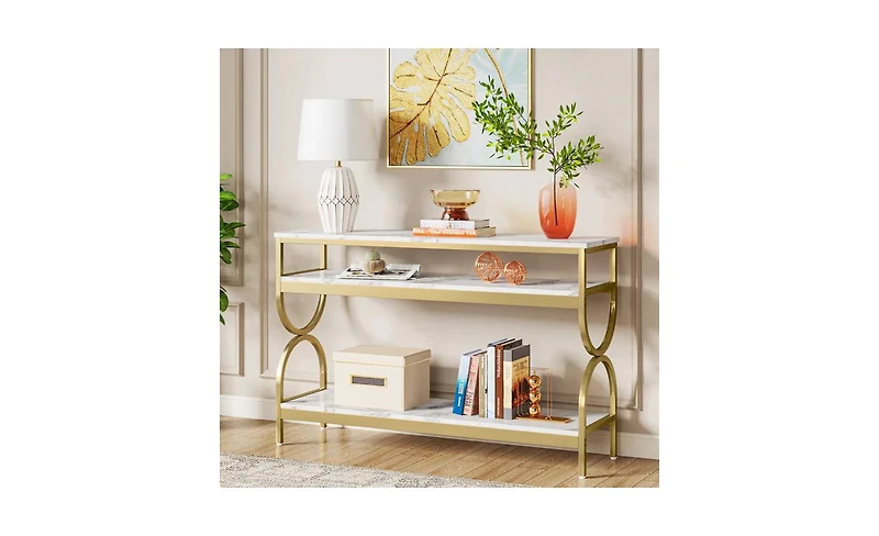 Slickblue 55" Console Table with 3-Tier Storage Shelves