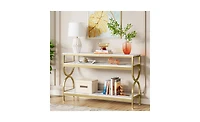 Slickblue 55" Console Table with 3-Tier Storage Shelves