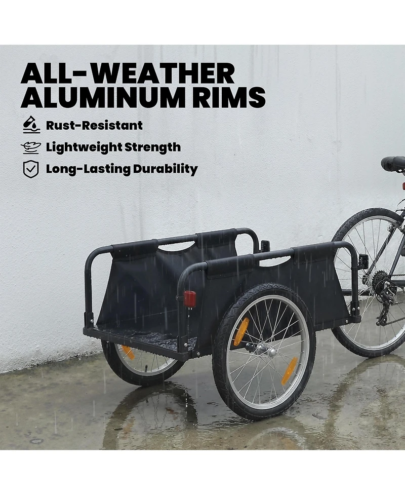 Soozier Bike Cargo Trailer with Quick Release 16" Wheels