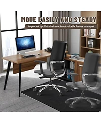 Danrong Non-Slip Office Chair Mat Hardwood Floor Protection Easy Clean Quiet Rolling