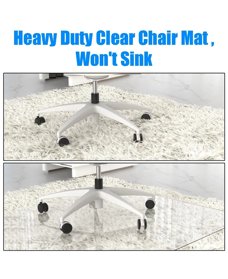 Danrong Large Anti Slip Hard Floor Chair Mat Protector Office Home Rug