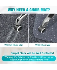 Danrong Heavy Duty Office Chair Mat for Carpets Non-Slip Smooth Rolling Floor Protector