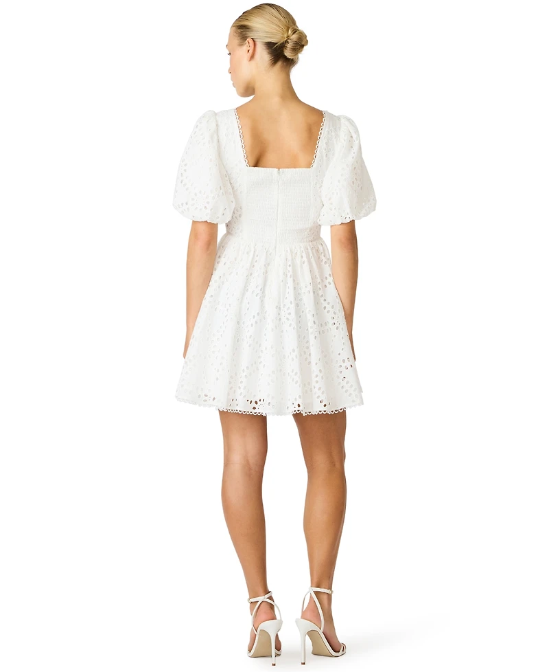 Steve Madden Juniors' Square Neck Eyelet Dress