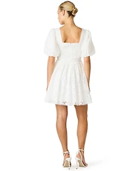 Steve Madden Juniors' Square Neck Eyelet Dress