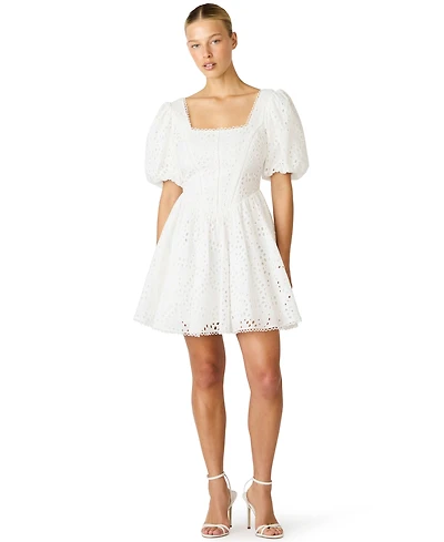 Steve Madden Juniors' Square Neck Eyelet Dress