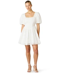 Steve Madden Juniors' Square Neck Eyelet Dress