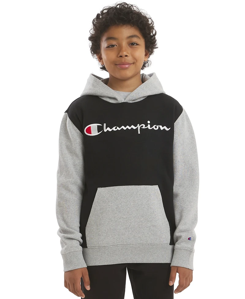 Champion Boys' 8-20 Color-Block Logo Hoodie