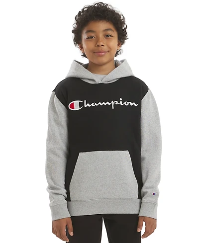 Champion Boys' 8-20 Color-Block Logo Hoodie