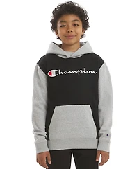 Champion Boys' 8-20 Color-Block Logo Hoodie