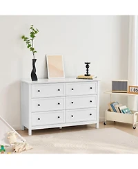 Slickblue 6 Drawer Wooden Dresser with Storage for Bedroom and Entryway