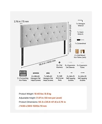 Slickblue Upholstered Full Size Bed Headboard with Adjustable Height for Bedroom, Hotel, and Dormitory