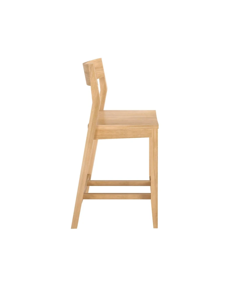Plank+Beam 38 Inch Counter Height Chair, Solid Wood Dining Chair for Kitchen Island, Breakfast Barstool Seating