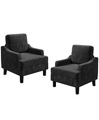 gaomon 2 Piece Modern Chenille Accent Sofa Chair, Armchair for Living Room and Bedroom