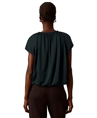 Calvin Klein Women's Shirred Extended-Shoulder Short-Sleeve Blouse