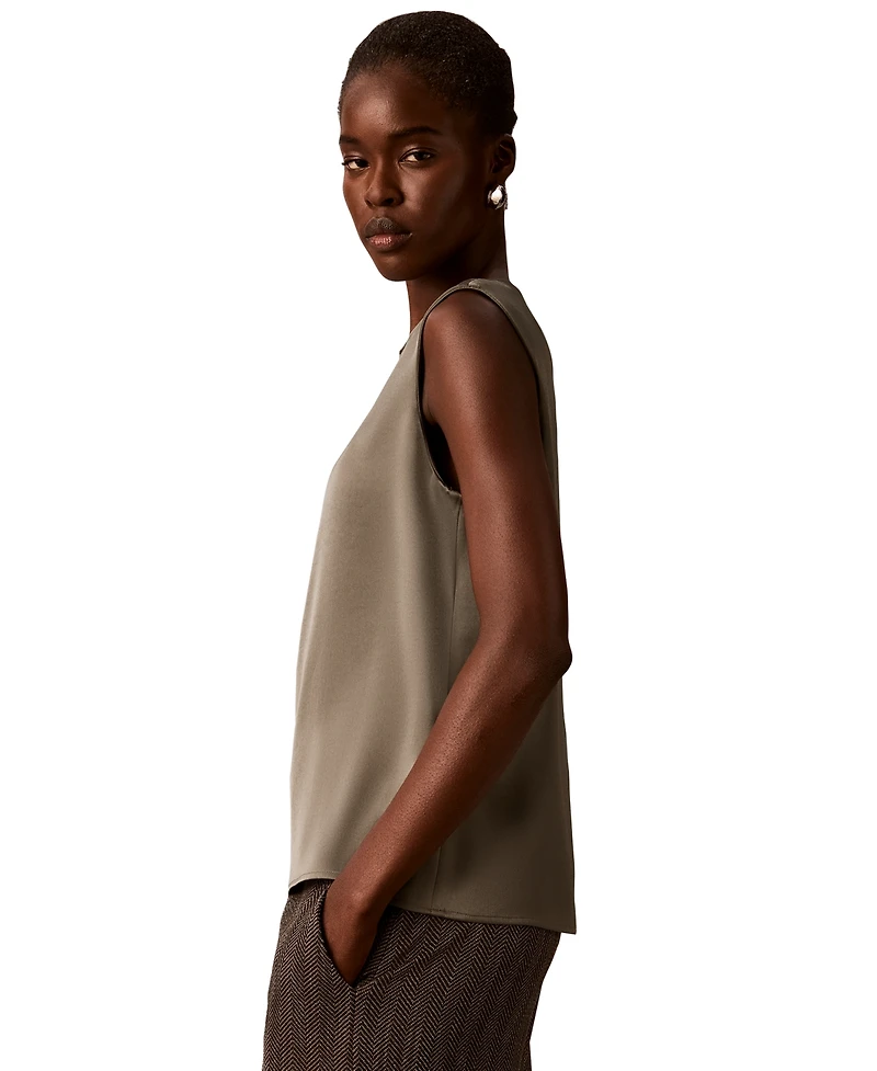 Calvin Klein Women's Satin Crewneck Sleeveless Shell