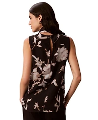 Calvin Klein Women's Sleeveless Scarf Neck Top