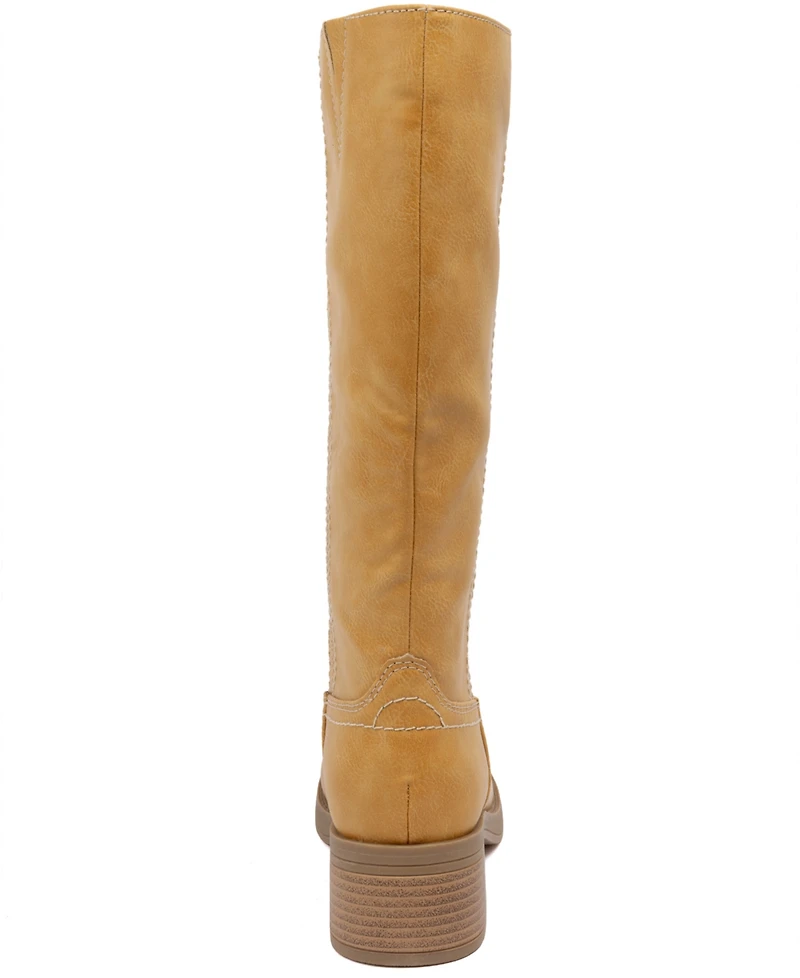 Sugar Women's Hayzel Mid Shaft Moto Stacked-Heel Booties