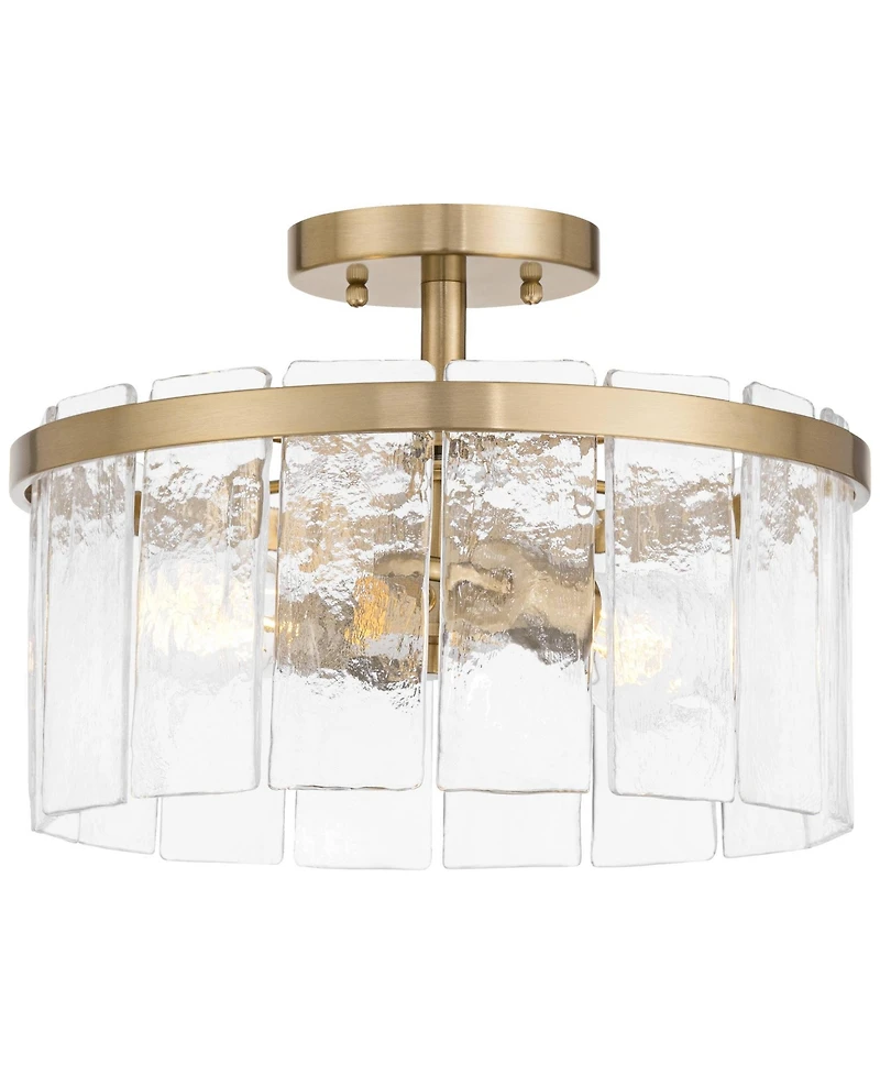 Possini Euro Design Possini Euro Soresi 14"W Piastra Glass 2-Light Ceiling Light