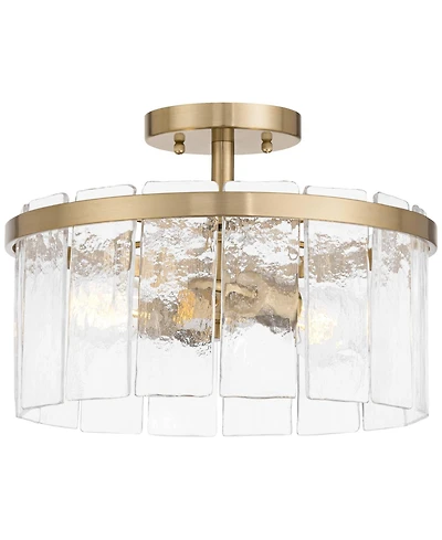 Possini Euro Design Possini Euro Soresi 14"W Piastra Glass 2-Light Ceiling Light