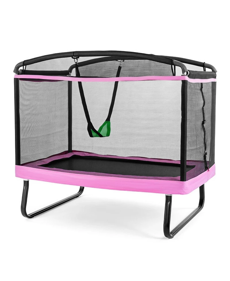 Sugift 6 Feet Kids Trampoline with Safety Enclosure Net and Removable Swing, Ages 3+
