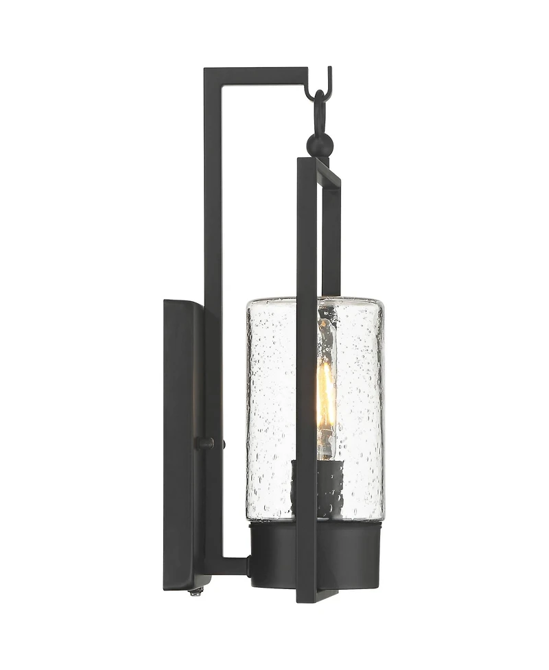 John Timberland Nordvik 15" High Seeded Glass Outdoor Wall Light