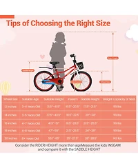 Hongge 20-Inch Height-Adjustable Kids Bike with Dual Brakes, Storage Basket, 143 lbs. Capacity, Ages 8+