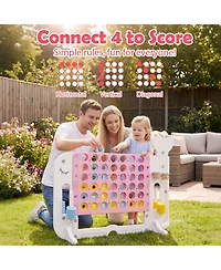 Hongge Giant 4-in-1 Connect Four Yard Game Set with Adjustable Height, Ages 5+